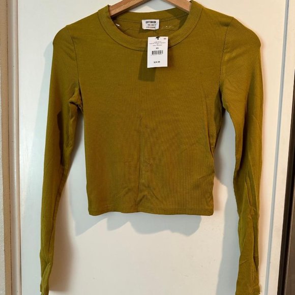 Cotton on Staple Crew Neck Long sleeve top XS (Olive Green) Cotton On - Picture 2 of 3